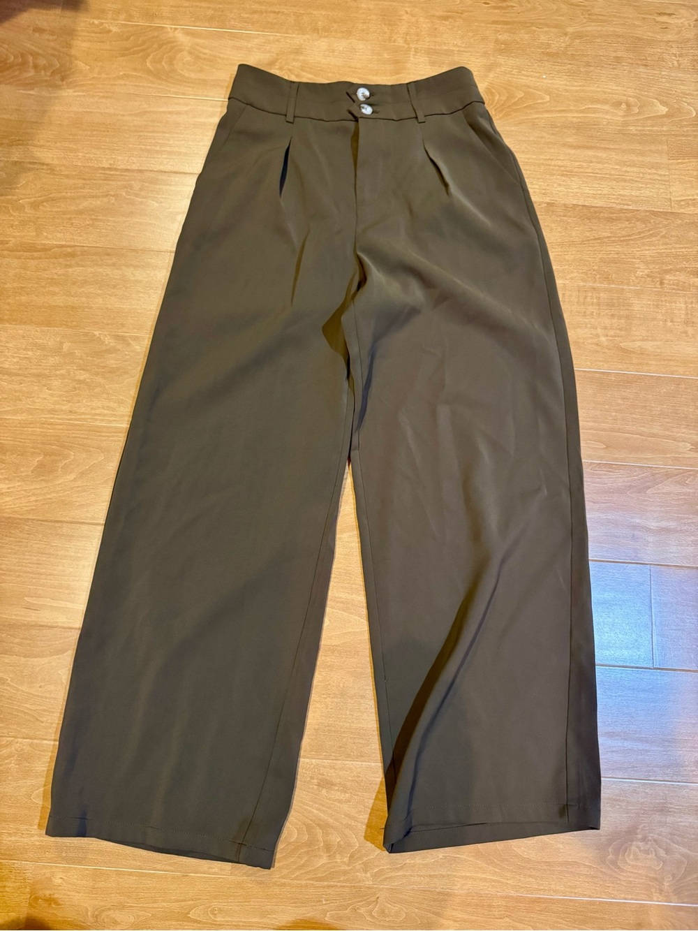 Women’s Wide-Leg Brown Trousers Dress Pants